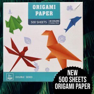 New Origami Paper 500 Sheets 20 Colors Double Sided Art Craft Supplies 6" x 6" S